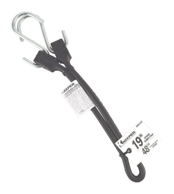 Keeper Black Rubber Tarp Strap 19 in. L 1 pk