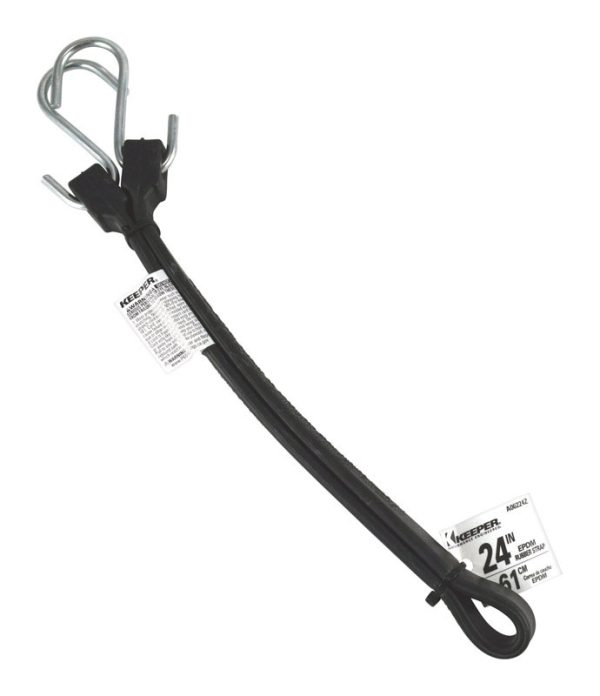 Keeper Black Rubber Tarp Strap 24 in. L 1 pk