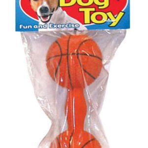 Boss Pet Digger's Orange Basketball Dumb Bell Latex Squeaky Dog Toy Large 1 pk