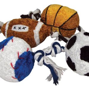 Boss Pet Digger's Multicolored Rope Sports Ball Plush/Rubber Dog Toy Large 1 pk