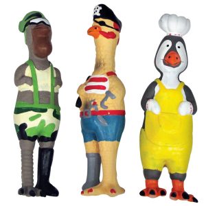 Boss Pet Digger's Assorted Fowl Character Latex Squeaky Dog Toy Large 3 pk