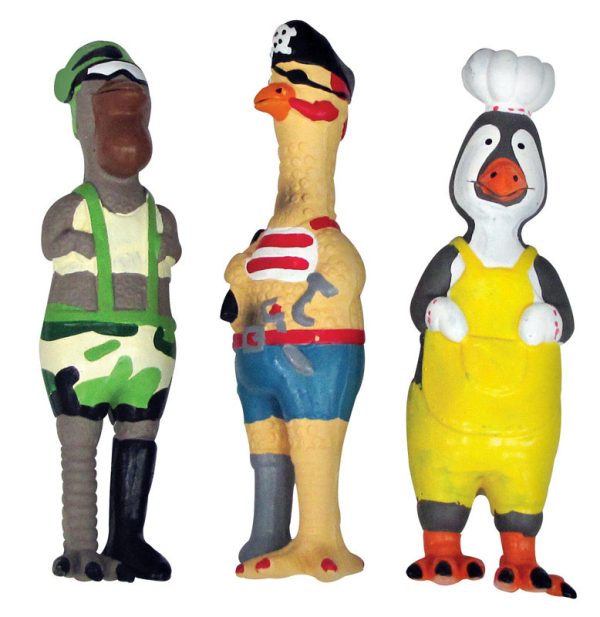 Boss Pet Digger's Assorted Fowl Character Latex Squeaky Dog Toy Large 3 pk