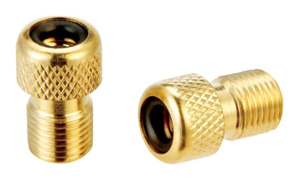 Slime Metal Presta to Schrader Valve Adapter Gold