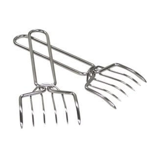 Grill Mark Silver Stainless Steel Meat Claws