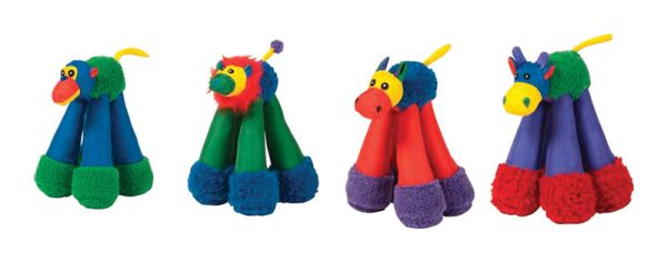 Chomper Assorted Doggy Long Leg Nylon Dog Toy Large 4 pk