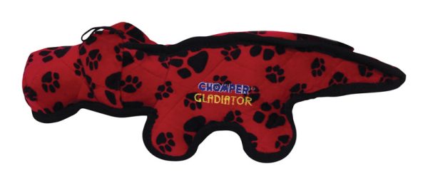 Chomper Gladiator Assorted Tuff Alligator Nylon/Plush Dog Toy Large