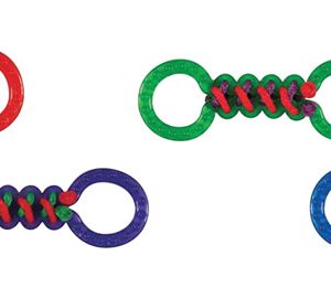 Chomper Assorted Braided Rope & TPR Double Tug TPR Dog Toy Large 4 pk