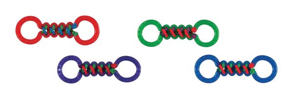 Chomper Assorted Braided Rope & TPR Double Tug TPR Dog Toy Large 4 pk