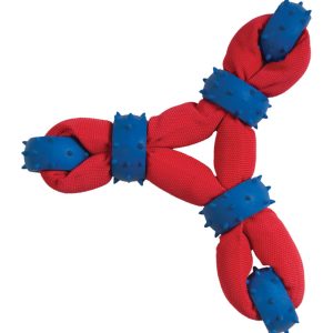 Chomper Gladiator Blue/Red Tuff Nylon Triangle Tug Nylon/Rubber Dog Toy Large