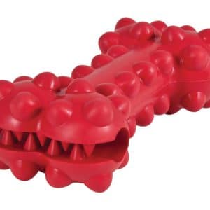 Dogzilla Red Rubber Knobby Texture Dog Bone Medium 1 pk
