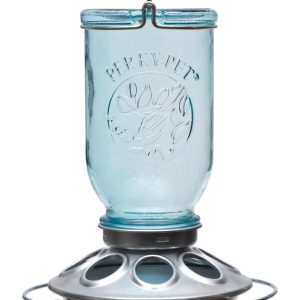 Perky-Pet Wild Bird 1 lb Glass/Steel Mason Jar Bird Feeder 8 ports