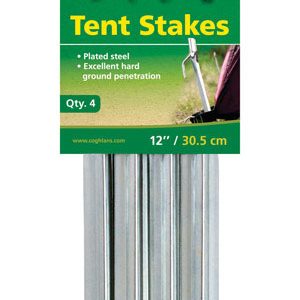 Coghlan's Silver Tent Stakes 12 in. L 4 pk