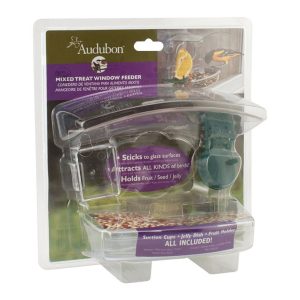 Audubon Wild Bird 1 lb Plastic Window Mount Bird Feeder 2 ports