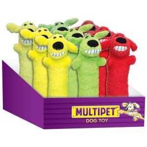 Multipet Loofa Assorted Squeaker Plush Dog Toy Large 1 pk