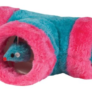 Chomper Kylies Brights Assorted Interactive Tube Tunnel Plush Cat Toy Large 1 pk