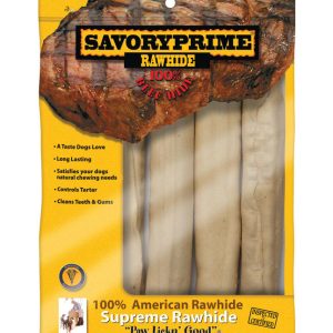 Savory Prime Large Adult Rawhide Bone Beef 10 in. L 4 pk
