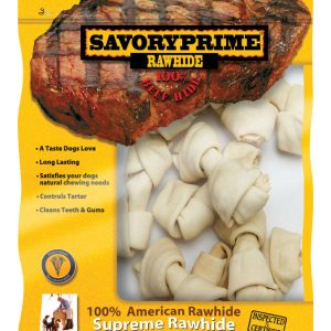 Savory Prime Supreme Small Adult Knotted Bone Rawhide 4-5 in. L 10 pk