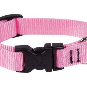 Lupine Pet Basic Solids Pink Pink Nylon Dog Adjustable Collar