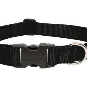 Lupine Pet Basic Solids Black Black Nylon Dog Adjustable Collar