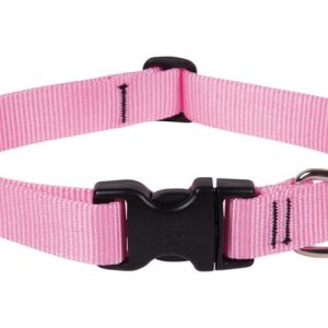 Lupine Pet Basic Solids Pink Pink Nylon Dog Adjustable Collar