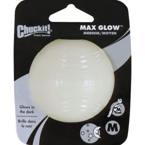 Chuckit! Max Glow White Rubber Dog Toy Medium 1 pk
