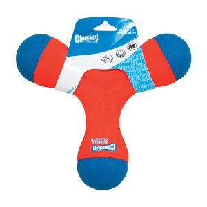 Chuckit! Blue/Orange Tri Bumper Rubber Tug Toy Medium 1 pk