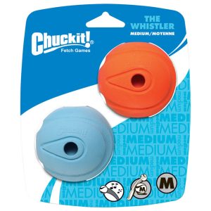 Chuckit! Assorted Whistler Rubber Dog Toy Medium 2 pk
