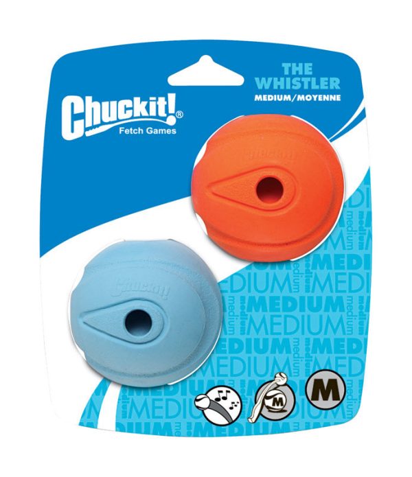 Chuckit! Assorted Whistler Rubber Dog Toy Medium 2 pk