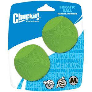 Chuckit! Green Erratic Bounce Rubber Bounce Ball Medium 2 pk