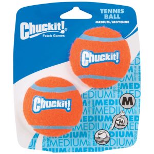 Chuckit! Blue/Orange Ball Launcher Rubber Tennis Balls Medium 2 pk