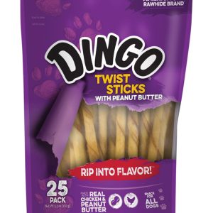Dingo Peanut Butter Treats For Dog 5.3 oz 25 pk