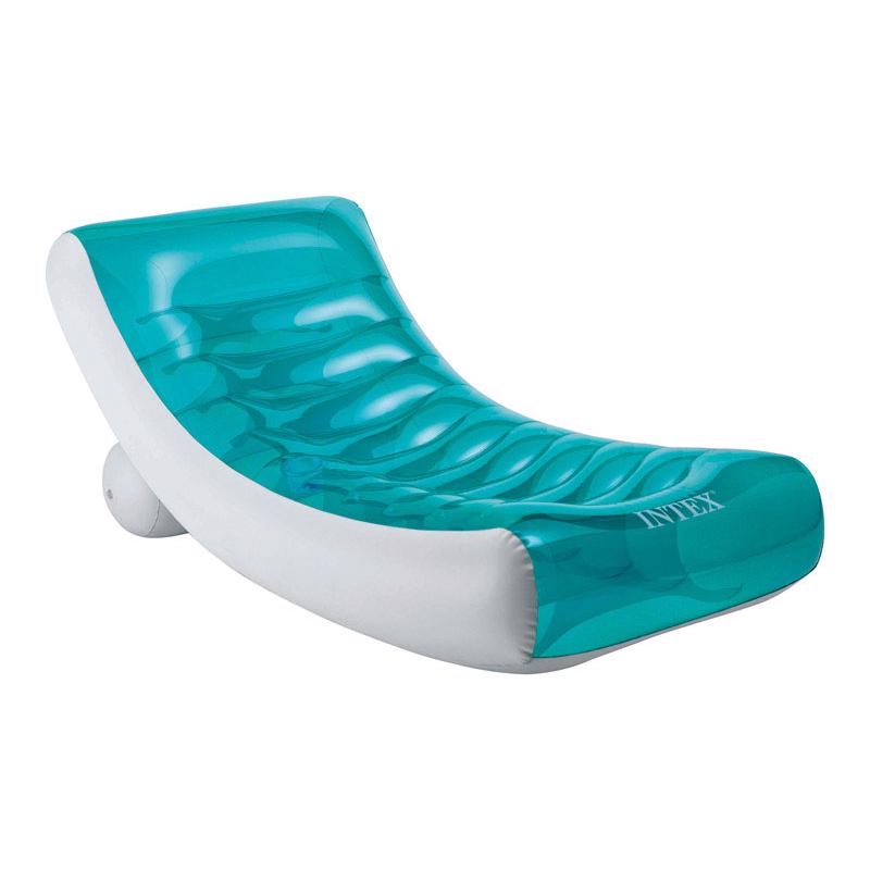 Intex Rockin' Blue/White Vinyl Inflatable Lounge Pool Float ...