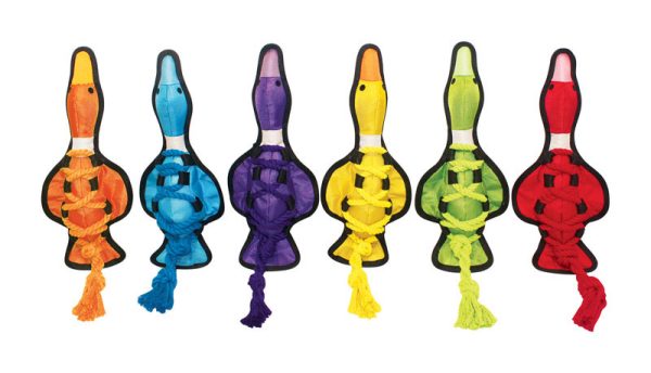 Multipet Assorted Cross-Ropes Duck Nylon Dog Tug Toy Medium