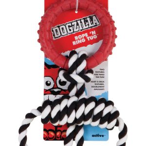 Dogzilla Multicolored Rope 'N Ring Tug Rubber Dog Toy Medium 1 pk