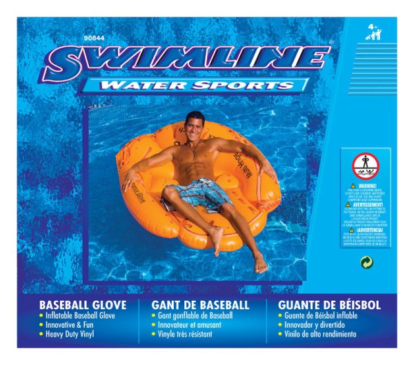Swimline Orange Vinyl Inflatable Baseball Glove Pool Float