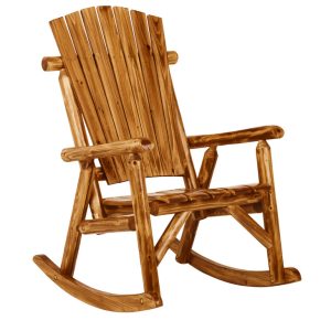 Jack Post Northwood Brown Wood Frame Log Rocking Chair