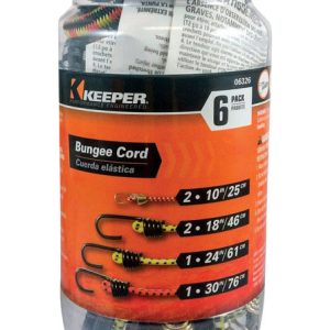 Keeper Assorted Bungee Cord Set 24 in. L X 0.374 in. 6 pk