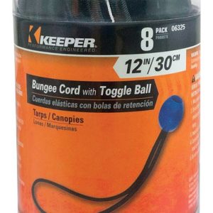 Keeper Black/Blue Bungee Ball Cord 12 in. L X 0.374 in. 8 pk