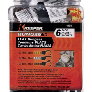 Keeper Assorted Flat Bungee Cord .0787 in. 6 pk