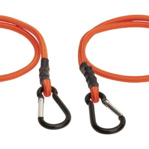 Keeper Orange Carabiner Style Bungee Cord 36 in. L X 0.315 in. 2 pk