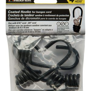 Keeper Black Bungee Cord Hooks 5/16 in. L X 3/8 in. 4 pk