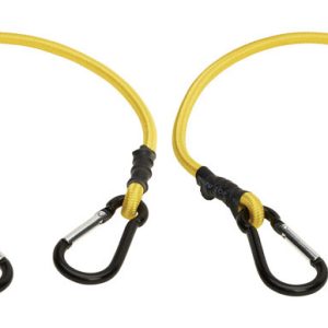 Keeper Yellow Carabiner Style Bungee Cord 24 in. L X 0.315 in. 2 pk