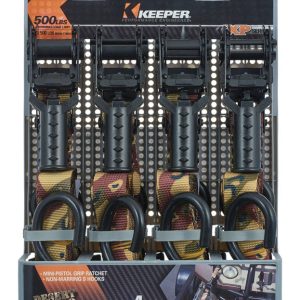 Keeper 1 in. W X 12 ft. L Camo Tie Down w/Ratchet 500 lb 4 pk