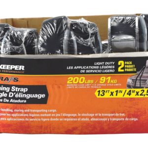 Keeper 1 in. W X 13 ft. L Black Lashing Strap 200 lb 2 pk
