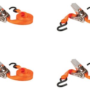 Keeper 1 in. W X 10 ft. L Orange Tie Down w/Ratchet 300 lb 4 pk