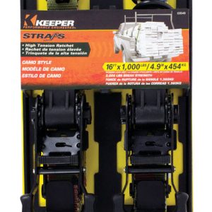 Keeper 1.75 in. W X 16 ft. L Camo Tie Down w/Ratchet 1000 lb 2 pk