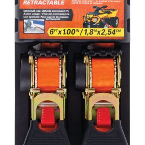 Keeper 1 in. W X 6 ft. L Orange Retractable Tie Down Strap 500 lb 2 pk