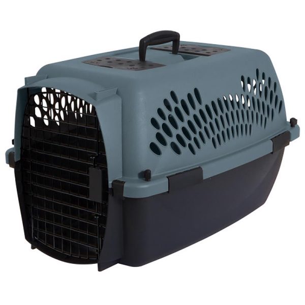 Aspen Pet Pet Porter Plastic Pet Carrier Black/Gray 14.5 in. H X 16.7 in. W X 24 in. D