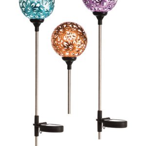 Luminous Garden Multicolored Iron 28.7 in. H Shimmering Solar Garden Stake