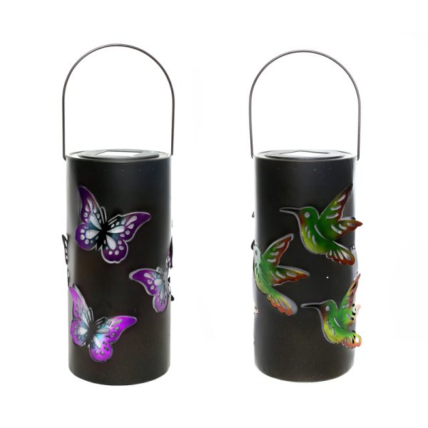 Alpine 13.78 in. Metal Cutout Solar Lantern Assorted
